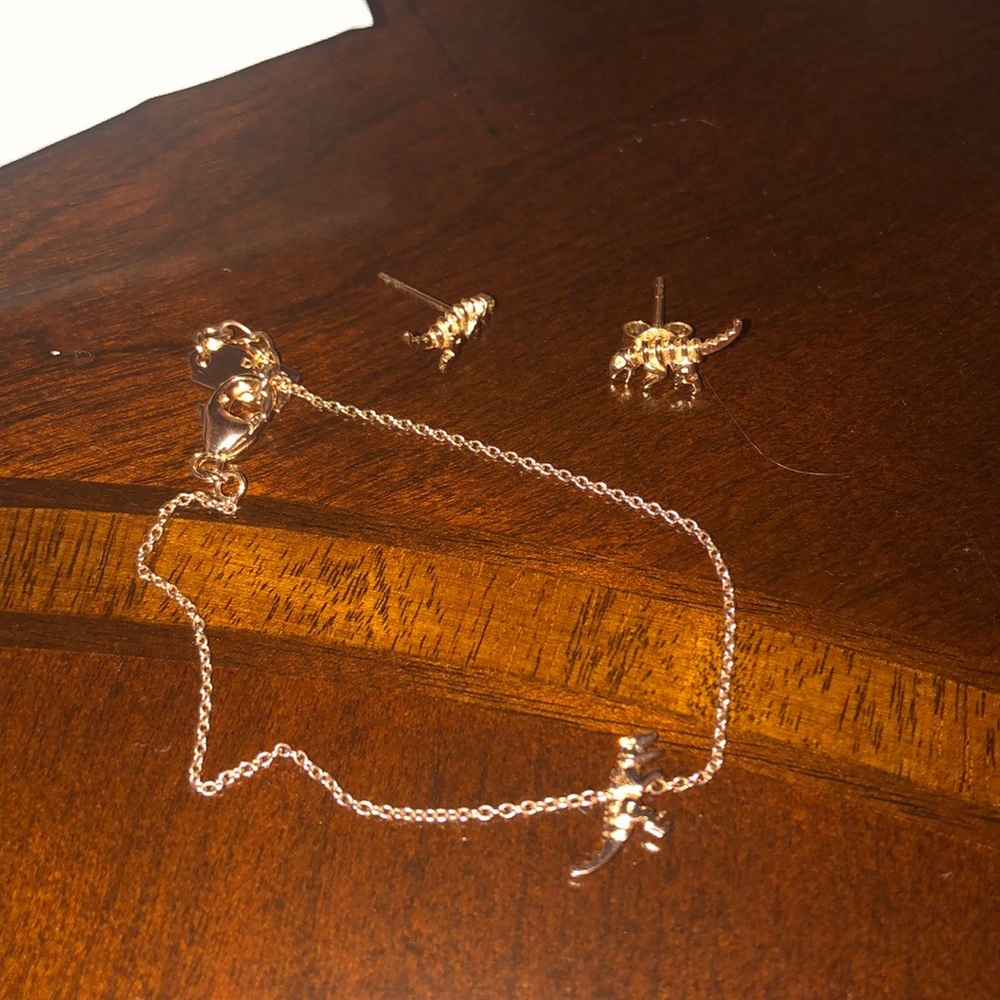 Matching bracelet and earrings together